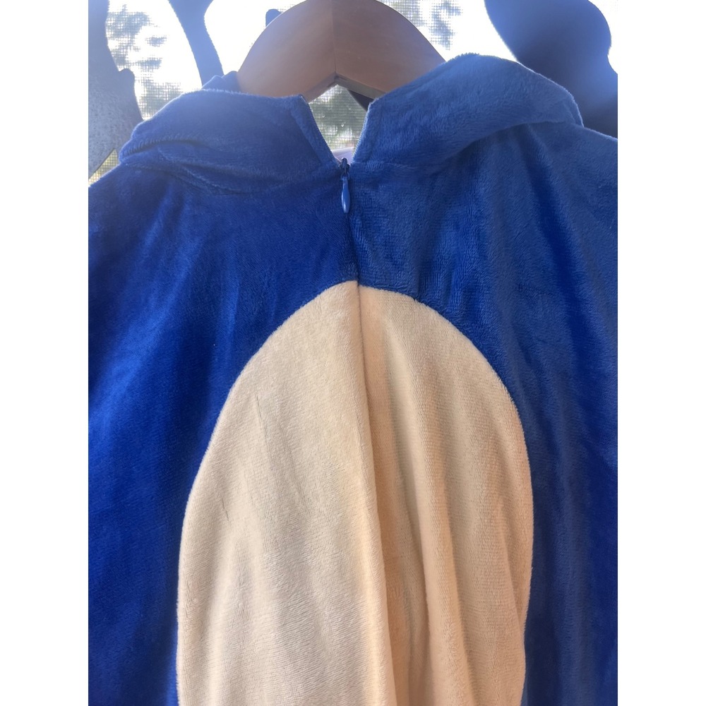Sonic The Hedgehog Kids Plush Character Suit One Piece Pajamas Blue L - Picture 4 of 5